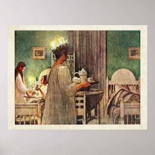 スウェーデンでのカール・ラルソン・セントルシア・デイ・クリスマス ポスター (正面)