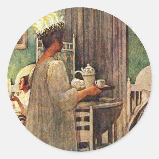 スウェーデンでのカール・ラルソン・セントルシア・デイ・クリスマス ラウンドシール (正面)