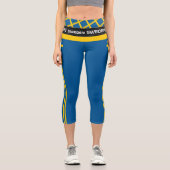 スウェーデンとスウェーデンの国旗ファッション、フィットネス、スポーツキャップ カプリレギンス (正面)