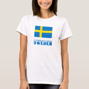 スウェーデンとスウェーデンの国旗 Tシャツ