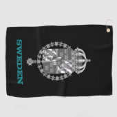 スウェーデンとスウェーデンの紋章/国旗 ゴルフタオル (横)