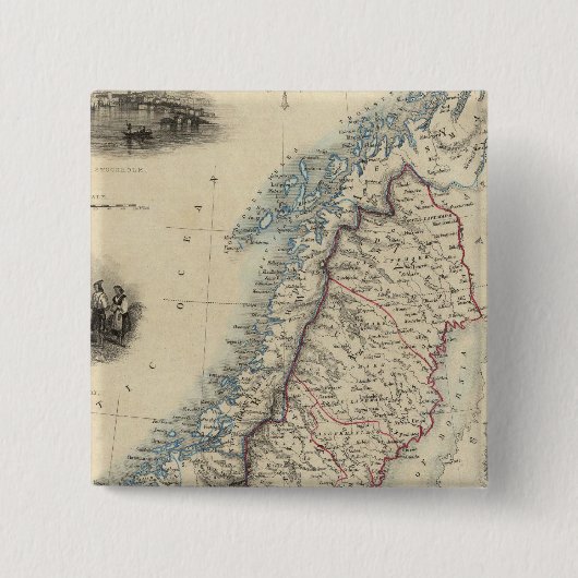 スウェーデンとノルウェー8 缶バッジ (正面)