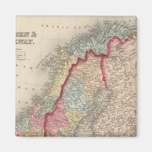 スウェーデンとノルウェー マグネット (正面)