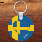 スウェーデンとハート、スウェーデン国旗のファッション/sport キーホルダー (裏面)
