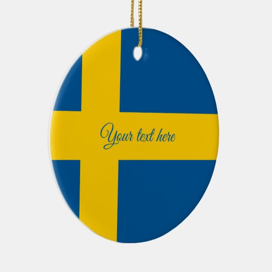 スウェーデンのためのスウェーデンの旗のクリスマスツリーのオーナメント セラミックオーナメント (右)