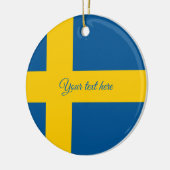 スウェーデンのためのスウェーデンの旗のクリスマスツリーのオーナメント セラミックオーナメント (左)