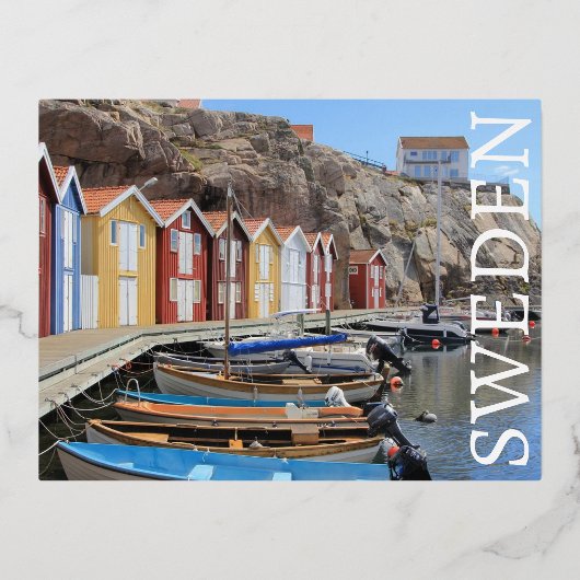 スウェーデンのはがき 箔シーズンポストカード (正面)