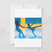 スウェーデンのアイススケート デュオ シルエット 招待状 (正面)