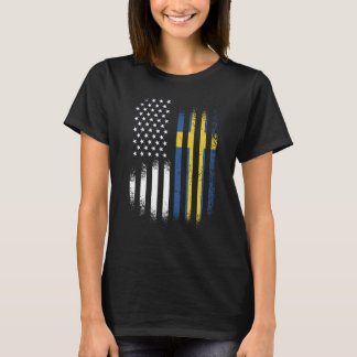 スウェーデンのアメリカ伝統月スウェーデンパトリオットグロ Tシャツ