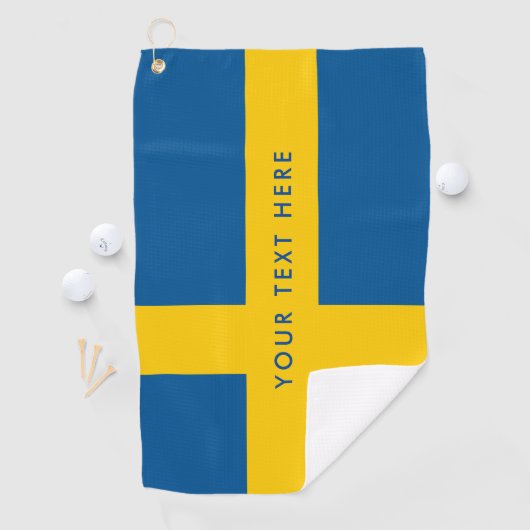 スウェーデンのカスタムなゴルフをするギフトのスウェーデンの旗 ゴルフタオル (インサイチュ)