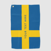 スウェーデンのカスタムなゴルフをするギフトのスウェーデンの旗 ゴルフタオル (正面)