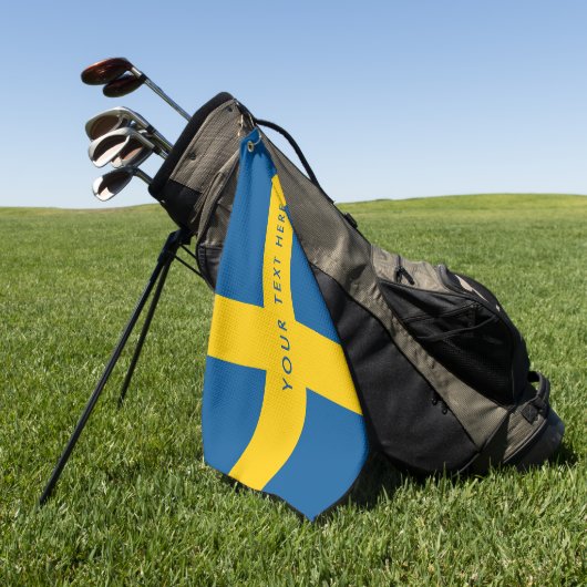 スウェーデンのカスタムなゴルフをするギフトのスウェーデンの旗 ゴルフタオル (グリーン)