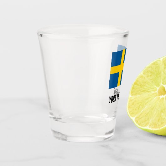 スウェーデンのカスタムな飲むことのスウェーデンの旗 ショットグラス (左)