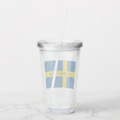 スウェーデンのカスタムのスウェーデンの旗 アクリルタンブラー (裏面)