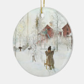 スウェーデンのカールラーションのクリスマス セラミックオーナメント (左)