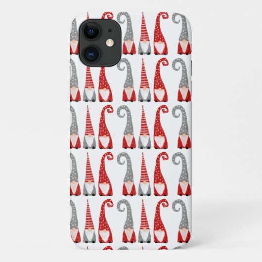スウェーデンのクリスマスのノーム 赤 白 グレー パターン Case-Mate iPhoneケース (裏面)