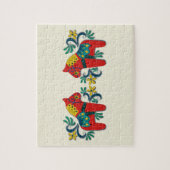 スウェーデンのクリスマスのDalaの馬のスカンジナビア人の双生児 ジグソーパズル (縦)