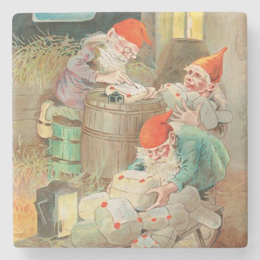 スウェーデンのクリスマスサンタ(by Jenny Nystrem) ストーンコースター (正面)