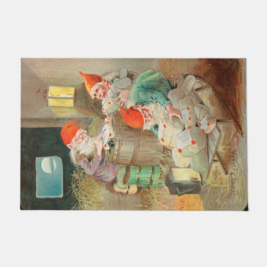 スウェーデンのクリスマスサンタ(by Jenny Nystrem) ドアマット (正面)