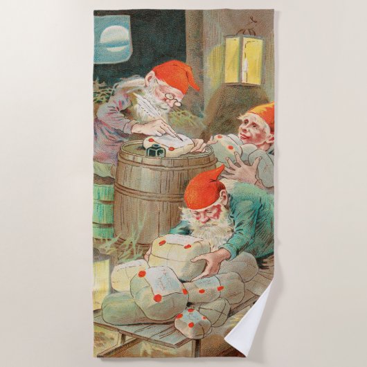 スウェーデンのクリスマスサンタ(by Jenny Nystrem) ビーチタオル (正面)