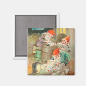 スウェーデンのクリスマスサンタ(by Jenny Nystrem) マグネット (正面/裏面)