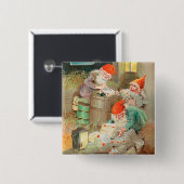 スウェーデンのクリスマスサンタ(by Jenny Nystrem) 缶バッジ (正面&裏面)