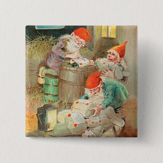 スウェーデンのクリスマスサンタ(by Jenny Nystrem) 缶バッジ (正面)