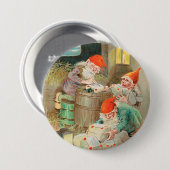 スウェーデンのクリスマスサンタ(by Jenny Nystrem) 缶バッジ (正面&裏面)