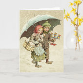 スウェーデンのクリスマスシーン-ジェニーナイストロム カード (黄色い花)