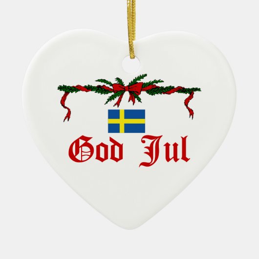 スウェーデンのクリスマス セラミックオーナメント (正面)