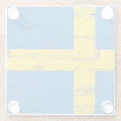 スウェーデンのグランジな旗 ガラスコースター (裏面)