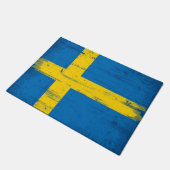 スウェーデンのグランジな旗 ドアマット (アングル)