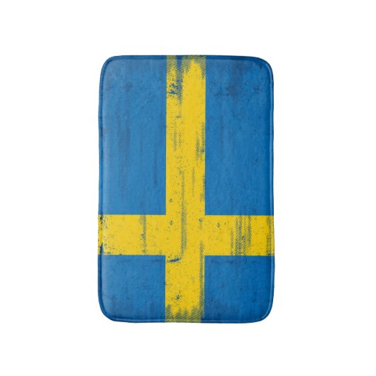 スウェーデンのグランジな旗 バスマット (正面縦)