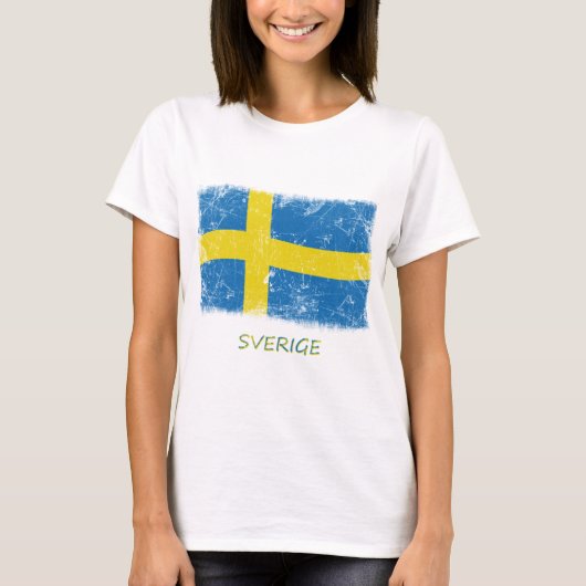 スウェーデンのグランジな旗 Tシャツ (正面)