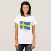 スウェーデンのグランジな旗 Tシャツ (正面フル)