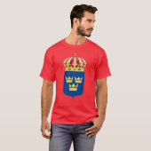 スウェーデンのコート・オブ・アームズ Tシャツ (正面フル)