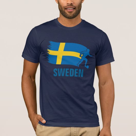 スウェーデンのサッカーの旗 Tシャツ (正面)