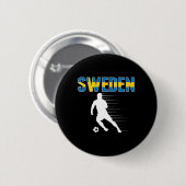 スウェーデンのサッカー好きのためのジャージ - スウェーデンを応援しよう 缶バッジ (正面&裏面)