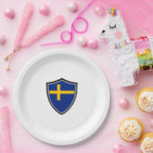 スウェーデンのシールド国旗の紙プレート ペーパープレート (パーティー)