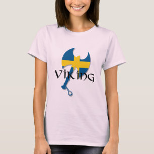 スウェーデンのスウェーデンのバイキングの旗の斧 Tシャツ