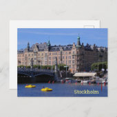 スウェーデンのストックホルムで夏の日にペダルボート ポストカード (正面/裏面)