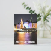 スウェーデンのストックホルム夜のクリスマス シーズンポストカード (スタンド正面)