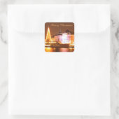 スウェーデンのストックホルム夜のクリスマス スクエアシール (バッグ)