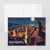 スウェーデンのストックホルム旧市街 ポストカード (正面/裏面)