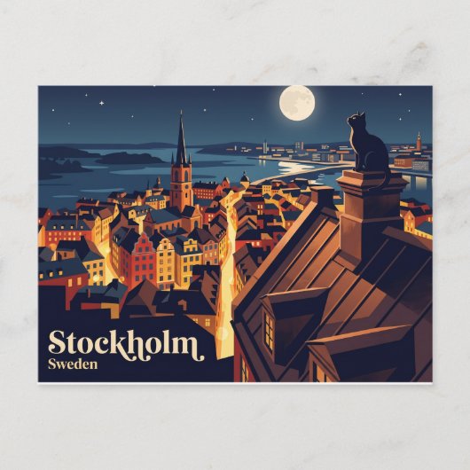 スウェーデンのストックホルム旧市街 ポストカード (正面)