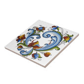 スウェーデンのタイルクラシック青い花 タイル (側面)