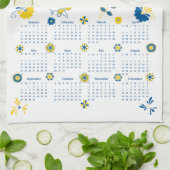 スウェーデンのダラホース2026年カレンダー キッチンタオル (折り畳み)