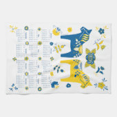 スウェーデンのダラホース2026年カレンダー キッチンタオル (横)