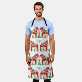 スウェーデンのダラホース:フォークアート エプロン (着用した状態)