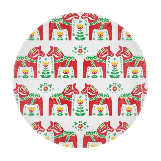 スウェーデンのダラホース：フォークアート カッティングボード (正面)